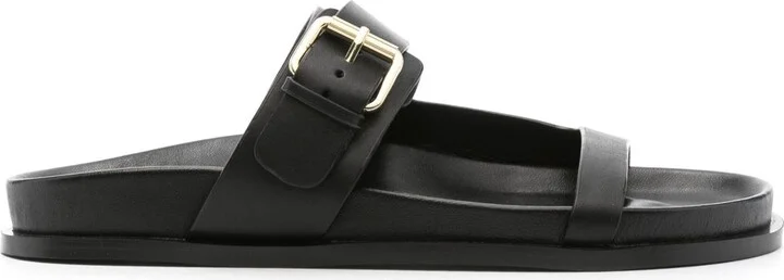 Black The Prince Leather Sandals