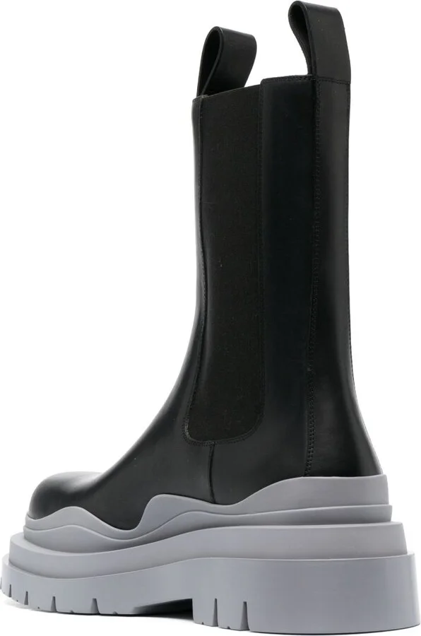 Black Tire Leather Chelsea Boots - Image 3