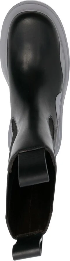 Black Tire Leather Chelsea Boots - Image 4