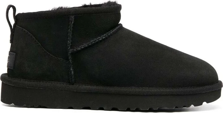 Black 'ultra Mini' Boots In Suede Woman