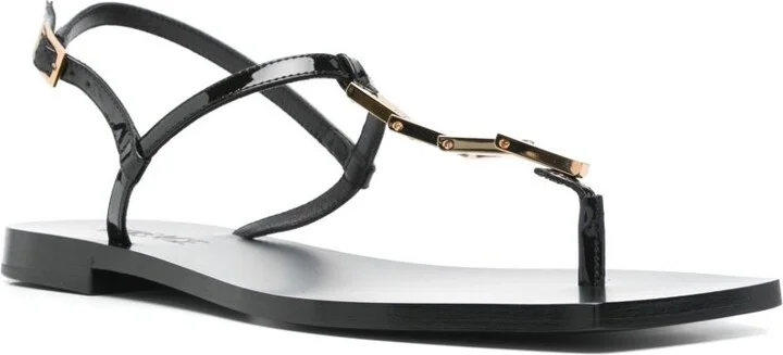 Black V-Chain Sandals - Image 2