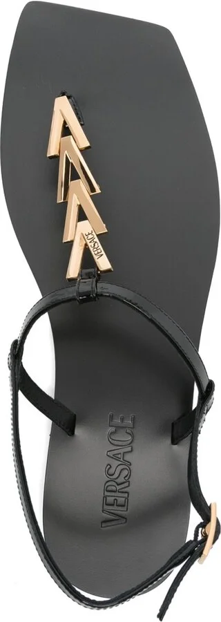 Black V-Chain Sandals - Image 4