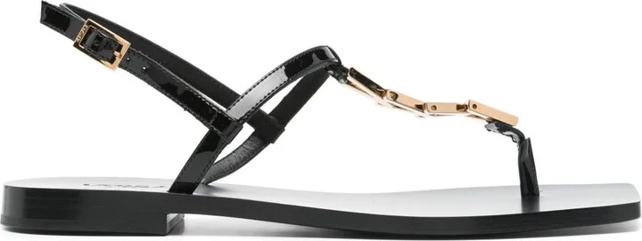 Black V-Chain Sandals