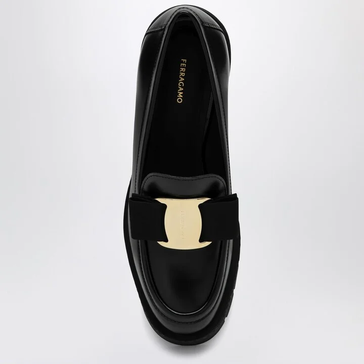 Black Vara Bow Moccasin With Heel - Image 3