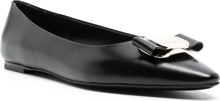 Black Vara Leather Ballet Pumps - Image 2
