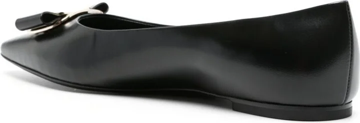 Black Vara Leather Ballet Pumps - Image 3
