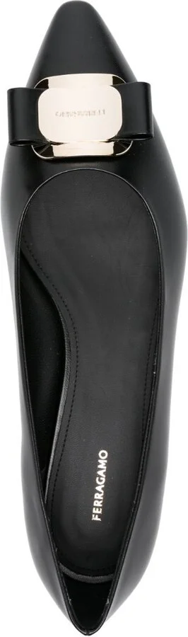 Black Vara Leather Ballet Pumps - Image 4