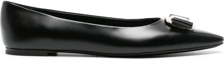 Black Vara Leather Ballet Pumps