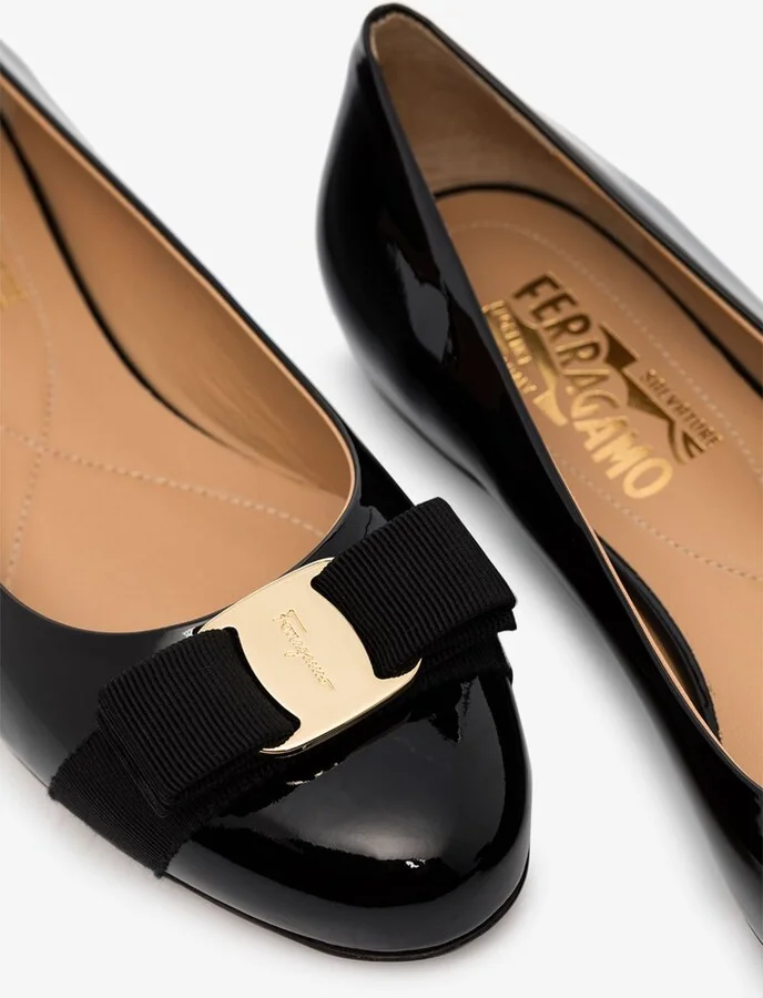 Black Varina Patent Leather Ballet Flats - Image 2