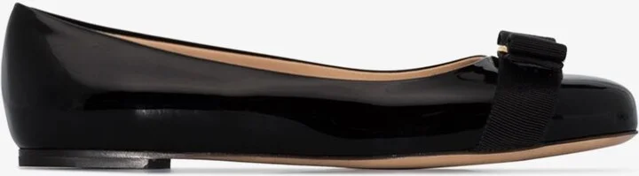 Black Varina Patent Leather Ballet Flats
