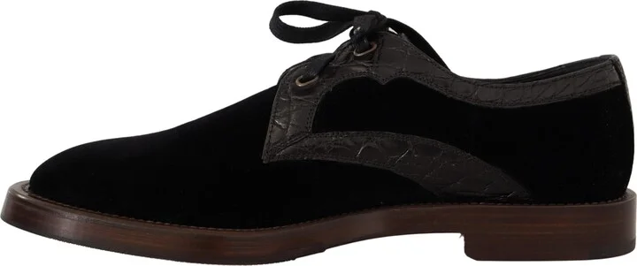 Black Velvet Exotic Leather Men's Shoes - Image 4