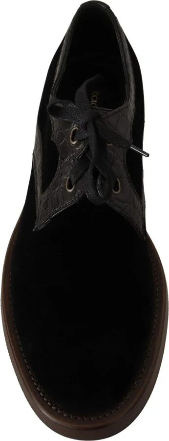 Black Velvet Exotic Leather Men's Shoes - Image 6