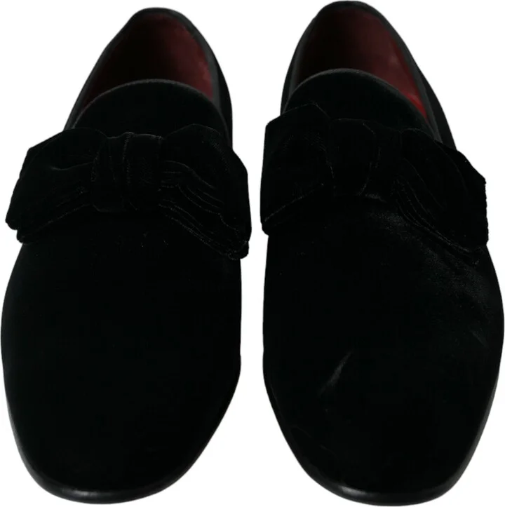 Black Velvet Loafers Formal Dress Men's Shoes - Image 2