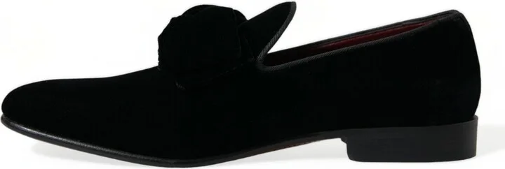 Black Velvet Loafers Formal Dress Men's Shoes - Image 5