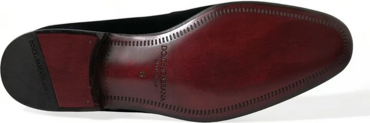 Black Velvet Loafers Formal Dress Men's Shoes - Image 6