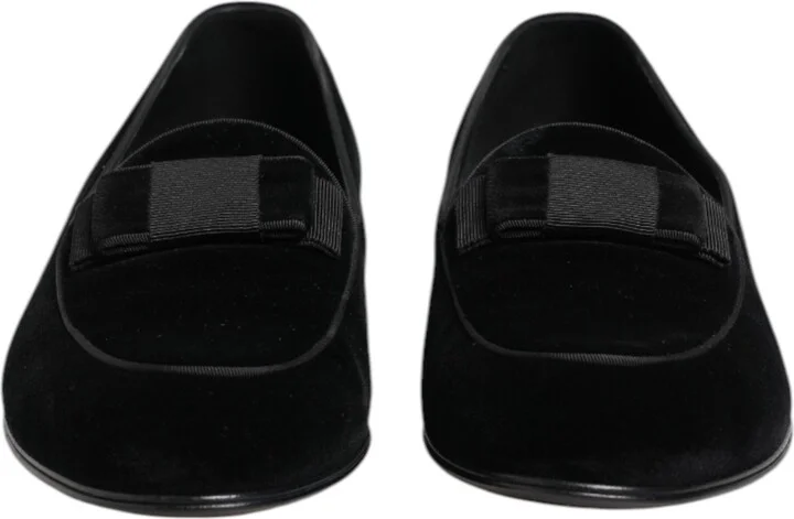 Black Velvet Loafers Formal Men Dress Men's Shoes - Image 2
