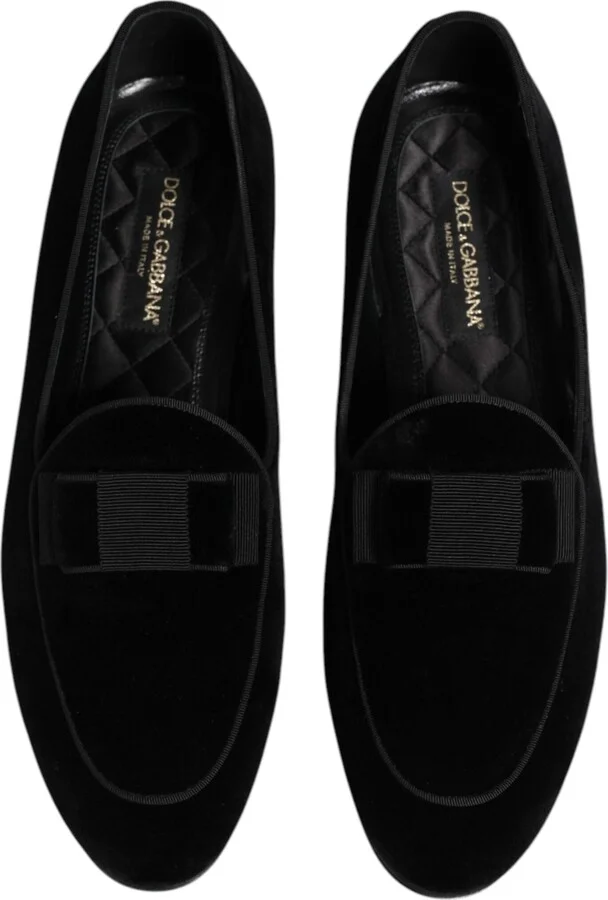 Black Velvet Loafers Formal Men Dress Men's Shoes - Image 3