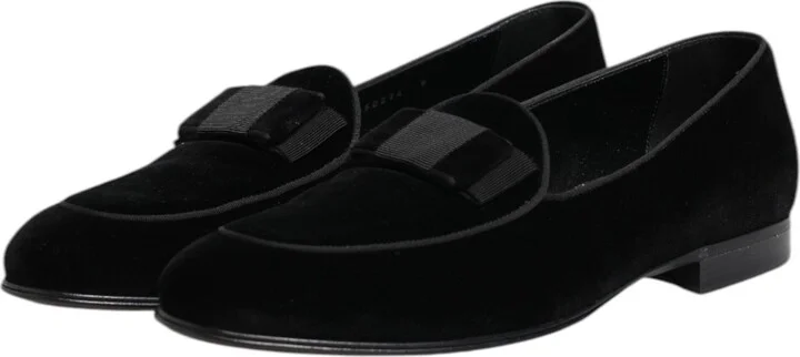 Black Velvet Loafers Formal Men Dress Men's Shoes - Image 4