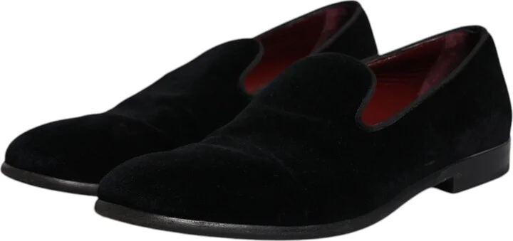 Black Velvet Loafers Formal Men Dress Men's Shoes (Pre-Owned) - Image 3