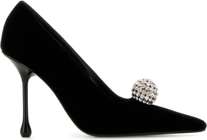 Black Velvet Orb Pumps