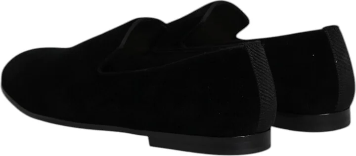 Black Velvet Slip On Loafers Formal Men's Shoes - Image 5