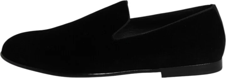 Black Velvet Slip On Loafers Formal Men's Shoes - Image 6