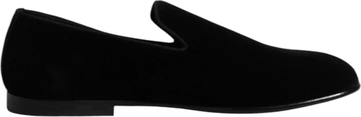 Black Velvet Slip On Loafers Formal Men's Shoes