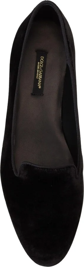 Black Velvet Slip Ons Loafers Flats Women's Shoes - Image 4