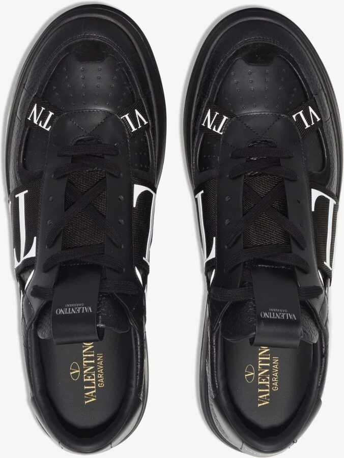 Black VL7N Low Top Leather Sneakers - Image 4