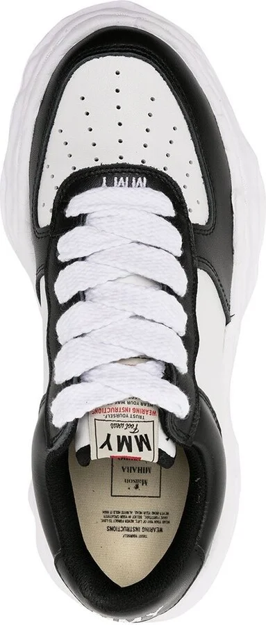 Black Wayne Low Top Leather Sneakers - Image 4