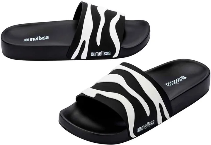 Black / White Animal Print Slide - Black White - Image 2