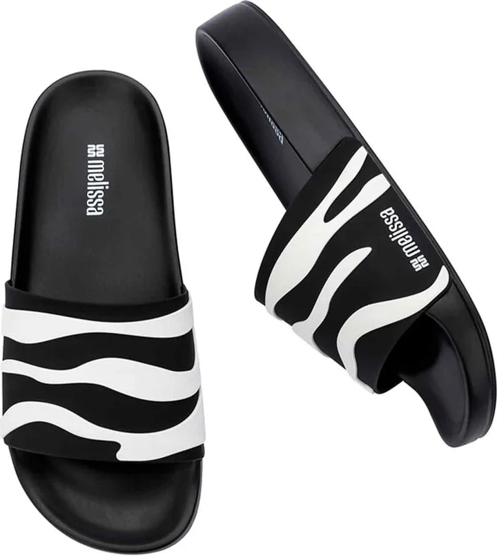 Black / White Animal Print Slide - Black White - Image 3