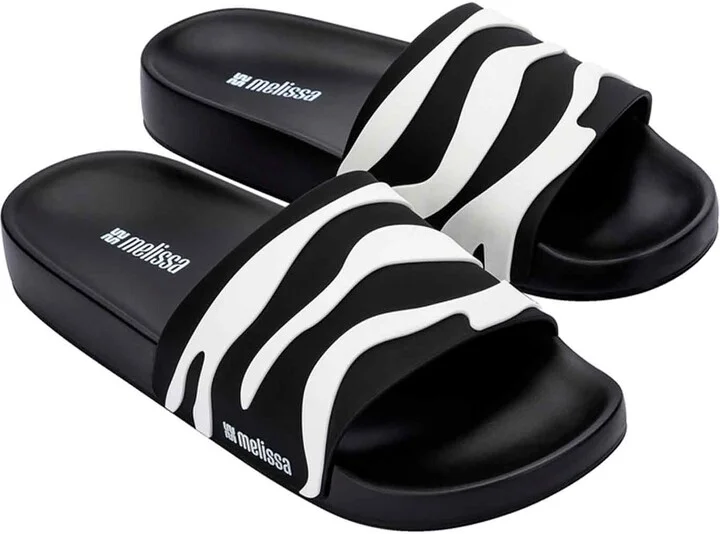 Black / White Animal Print Slide - Black White - Image 4