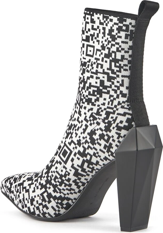 Black / White Gem Sock Hi - Qr - Image 5
