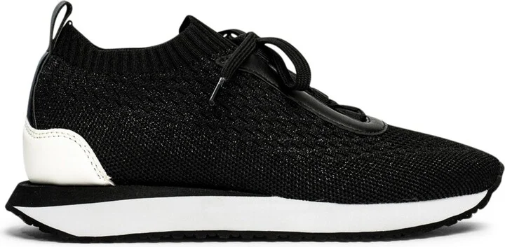 Black / White Josie Black Flyknit Leather Sneaker - Image 2