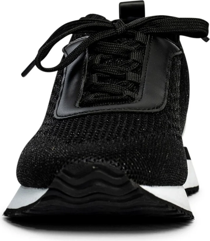 Black / White Josie Black Flyknit Leather Sneaker - Image 3