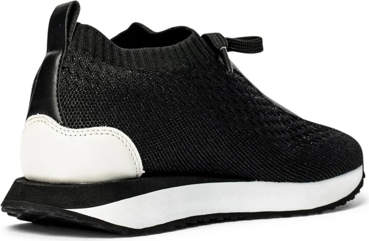 Black / White Josie Black Flyknit Leather Sneaker - Image 4