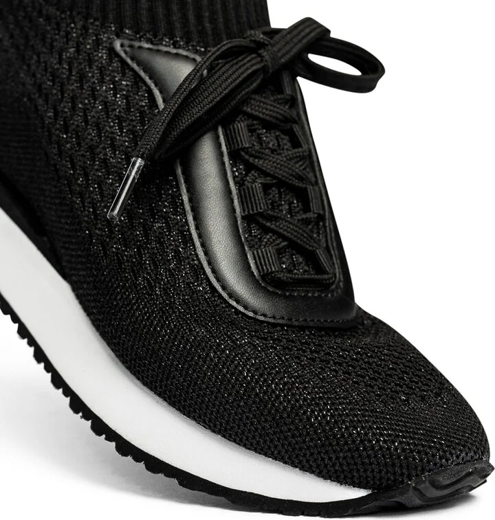 Black / White Josie Black Flyknit Leather Sneaker - Image 5