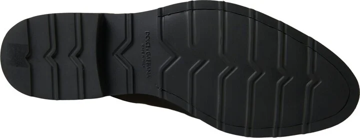 Black White Leather Formal Men's Shoes - Image 5