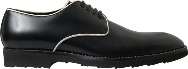 Black White Leather Formal Men's Shoes