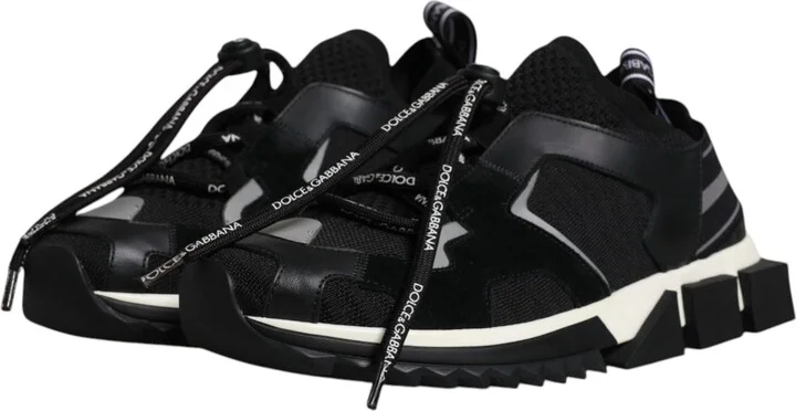 Black White Logo Sorrento Mens Sneakers Men's Shoes - Image 4