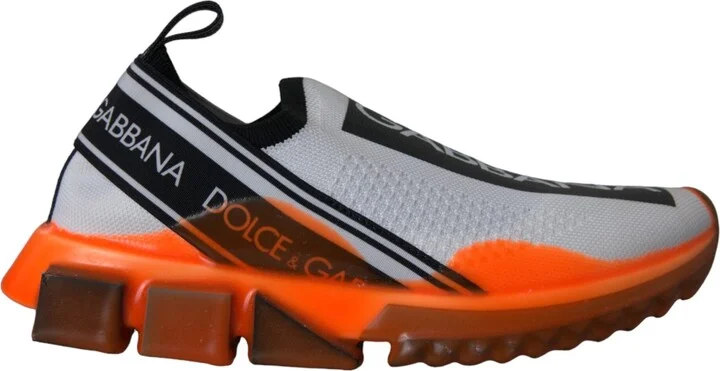 Black White Orange Slip On Sorrento Sneakers Women's Shoes