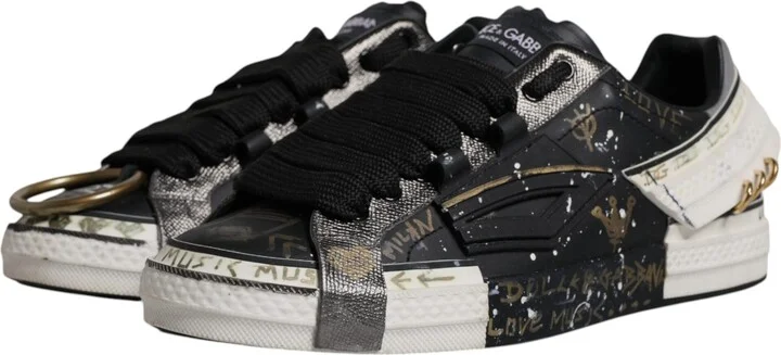 Black White Portofino Low Top Sneakers Men's Shoes (Pre-Owned) - Image 4