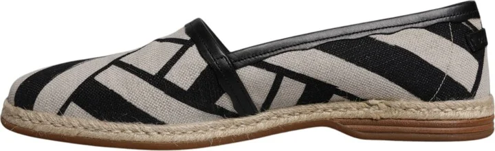 Black White Stripes Slip On Espadrille Men's Shoes - Image 5
