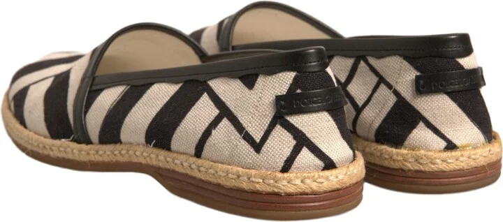 Black White Stripes Slip On Espadrille Men's Shoes (Pre-Owned) - Image 5