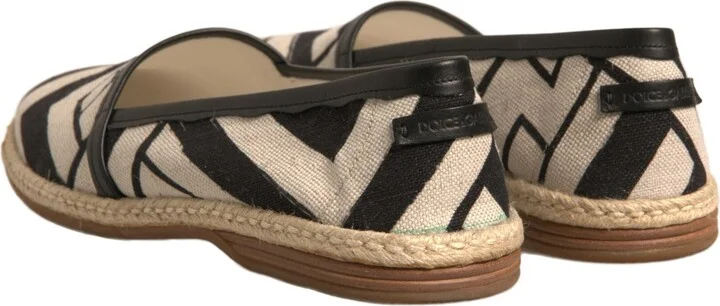 Black White Stripes Slip On Espadrille Men's Shoes (Pre-Owned) - Image 5