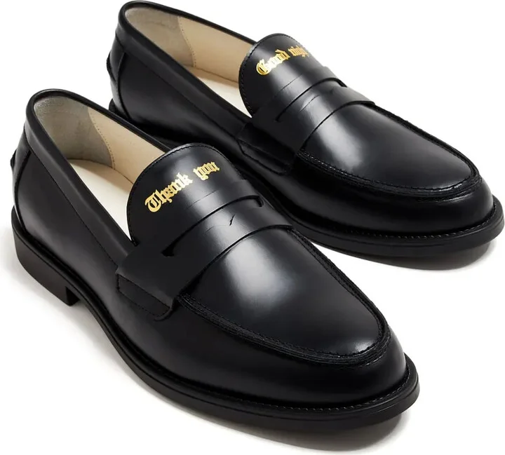 Blackletter-Print Penny Loafers - Image 2