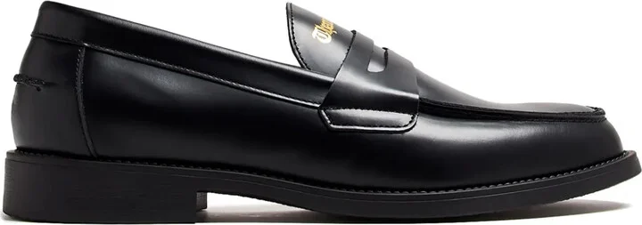 Blackletter-Print Penny Loafers