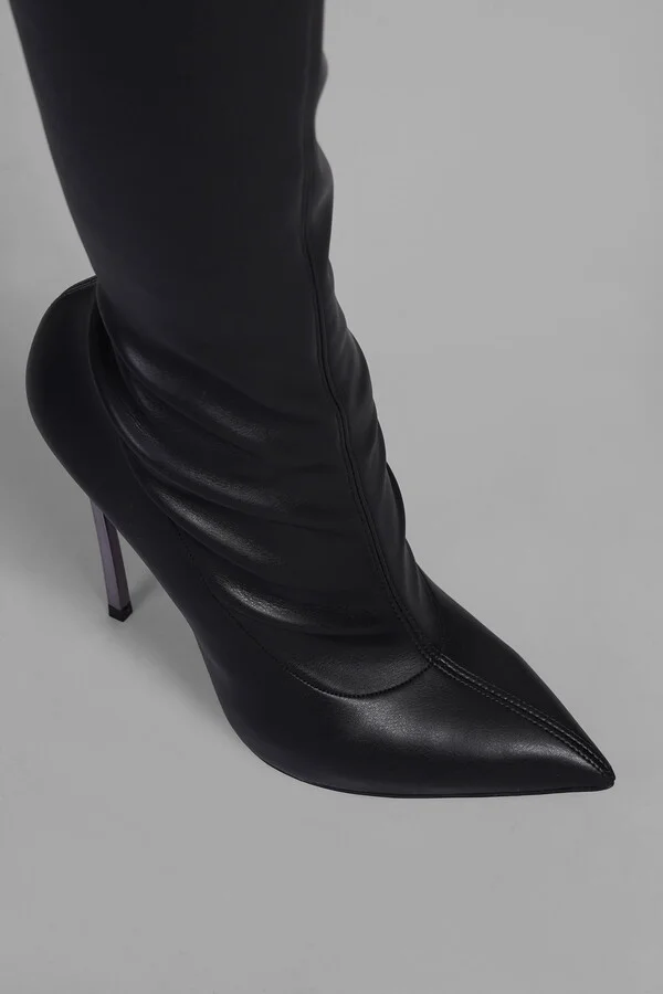 Blade High Heels Boots In Black Leather - Image 5