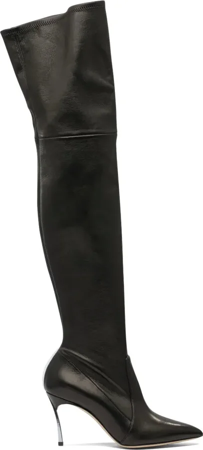 Blade leather over-the-knee high boots